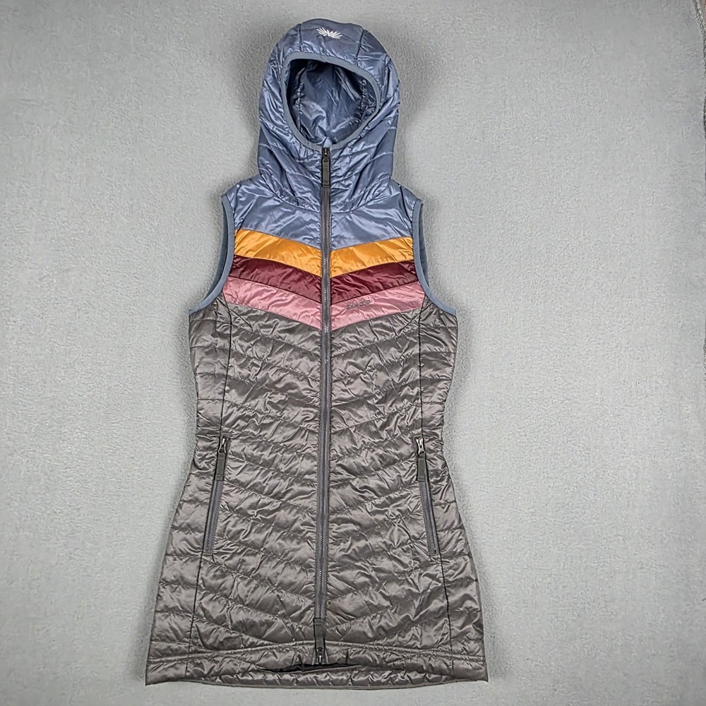 Skhoop Paige Vest Women's X-Small Grey Puffer Quilted Hooded